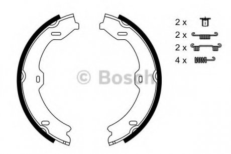 Гальмівні колодки барабанні (ручник) MERCEDES W221 "05>> Bosch 0986487725 (фото 1)