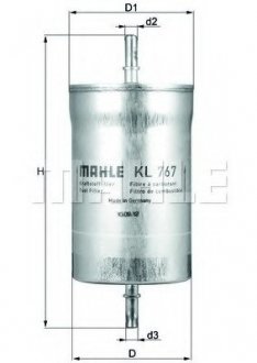 Фильтр топливный Mahle KL 767 (фото 1)