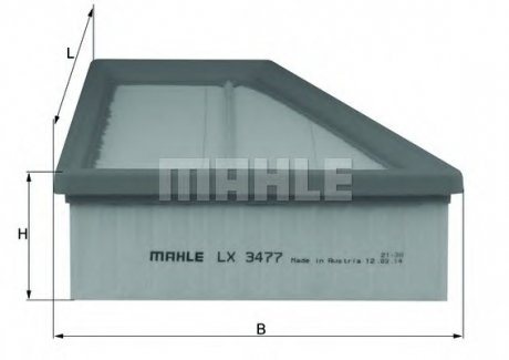 Фільтр повітряний MB A-class (W176)/B-class (W264/ Mahle LX 3477 (фото 1)
