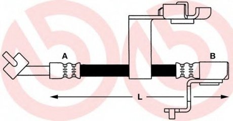 Тормозной шланг BREMBO T24033 (фото 1)