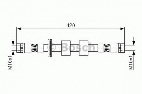 Гальмівний шланг БМВ 5 (е34), 7 (е32) передній Bosch 1987476414 (фото 1)