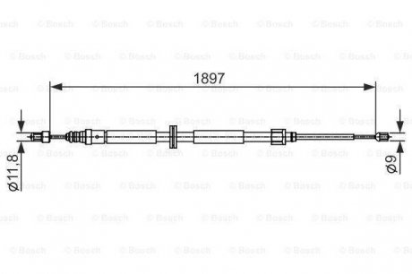 Трос тормозной Bosch 1987482433 (фото 1)