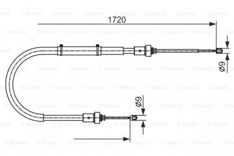 Трос, стоянкова гальмівна система Bosch 1987482411 (фото 1)