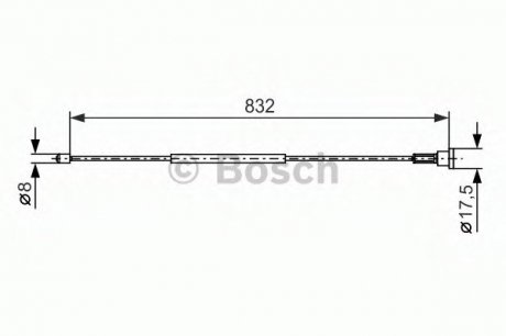 Трос тормозной Bosch 1987477661 (фото 1)