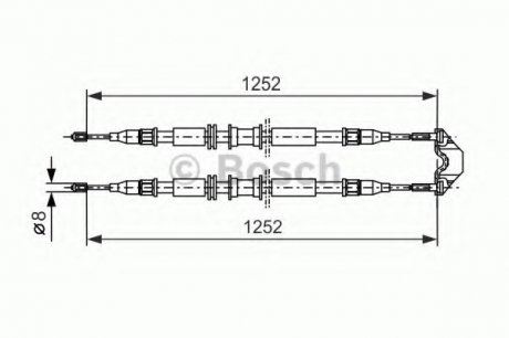 Трос тормозной Bosch 1987477668 (фото 1)