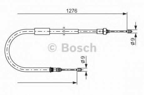 Трос ручного гальма Bosch 1987477938 (фото 1)