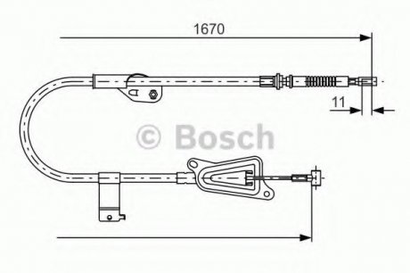 Трос тормозной Bosch 1987477943 (фото 1)