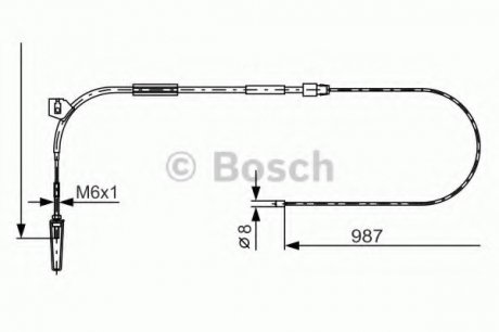 Трос ручного гальма Bosch 1987477962 (фото 1)