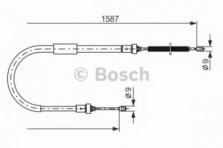 Трос ручного гальма Bosch 1987477965 (фото 1)