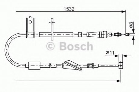 Трос тормозной Bosch 1987482093 (фото 1)