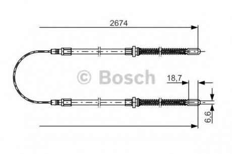 Трос тормозной Bosch 1987482148 (фото 1)