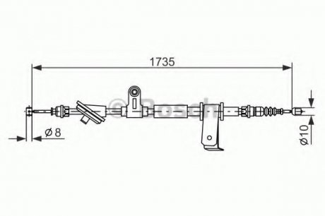 Трос тормозной Bosch 1987477112 (фото 1)