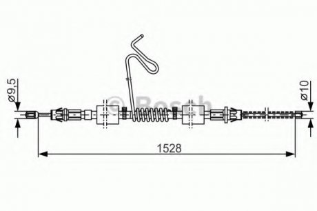 Гальмівний трос 1528mm FORD Transit \'\'RL \'\'00-06 Bosch 1987477178 (фото 1)