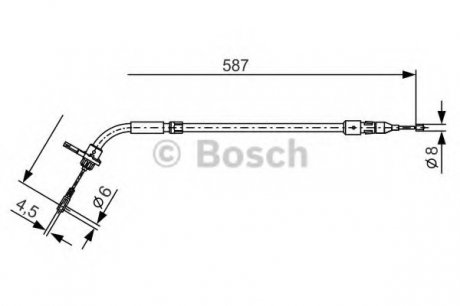 Трос ручного гальма Bosch 1987477224 (фото 1)