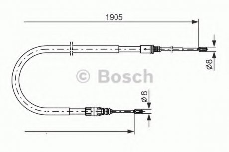 Трос тормозной Bosch 1987477237 (фото 1)