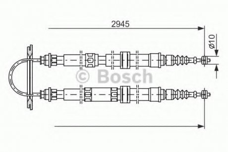 Трос тормозной Bosch 1987477390 (фото 1)