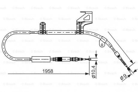 Трос тормозной Bosch 1987477604 (фото 1)