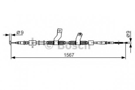 Трос ручного гальма CHEVROLET LACETTI (вир-во) Bosch 1987482354 (фото 1)