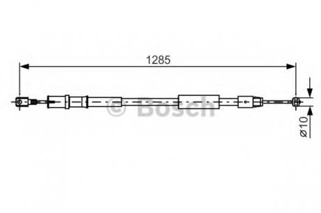 Трос ручного гальма Mercedes VITO (639) (2003-2022) задн. лів. (вир-во) Bosch 1987482026 (фото 1)