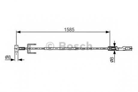 Трос ручного гальма OPEL VIVARO, RENAULT TRAFIC (вир-во) Bosch 1987482145 (фото 1)