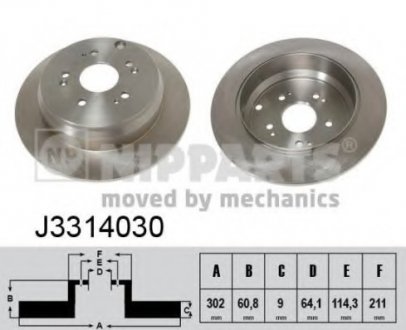 Тормозной диск NIPPARTS J3314030 (фото 1)