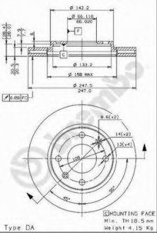 Тормозной диск BREMBO 09.9610.14 (фото 1)