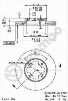 Тормозной диск BREMBO 09.5867.10 (фото 1)