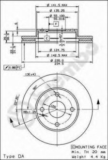 Тормозной диск BREMBO 09.5581.34 (фото 1)