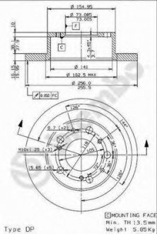 Тормозной диск BREMBO 08.9601.14 (фото 1)
