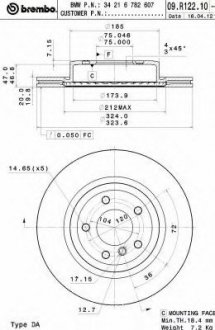 Тормозной диск BREMBO 09.R122.11 (фото 1)