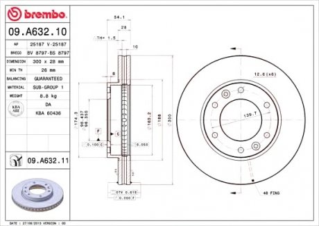 Гальмівний диск BREMBO 09.A632.11 (фото 1)
