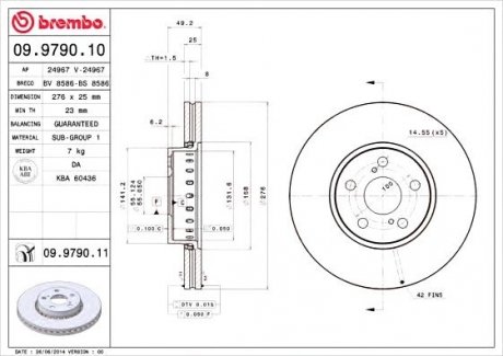 Гальмівний диск BREMBO 09.9790.11 (фото 1)