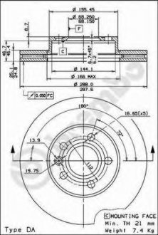 Тормозной диск BREMBO 09.6934.11 (фото 1)