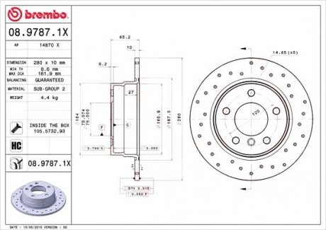Тормозной диск BREMBO 08.9787.1X (фото 1)