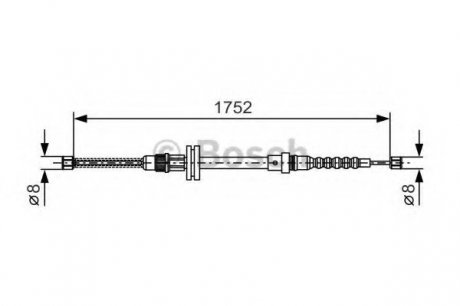 Трос тормозной Bosch 1987482044 (фото 1)