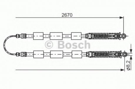 Трос тормозной Bosch 1987477553 (фото 1)