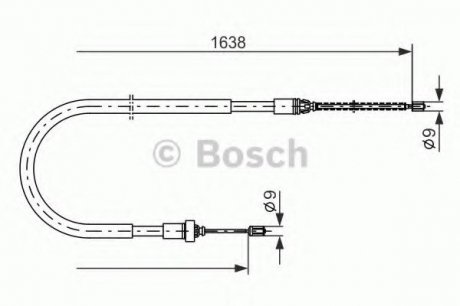Трос ручного гальма Bosch 1987477586 (фото 1)