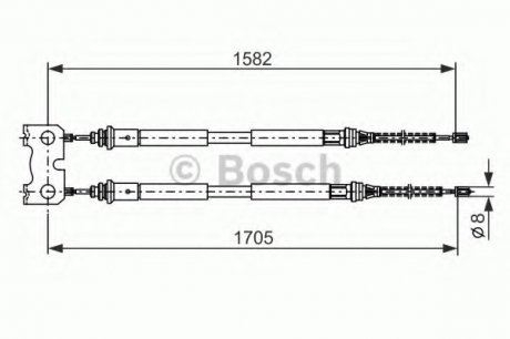 Трос тормозной Bosch 1987477834 (фото 1)