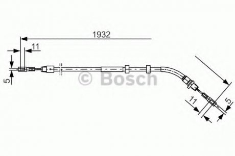 Трос ручного гальма Bosch 1987477904 (фото 1)