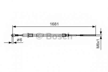 Трос тормозной Bosch 1987477924 (фото 1)