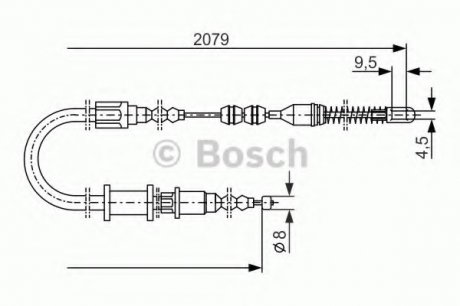 Трос ручного гальма Bosch 1987477141 (фото 1)