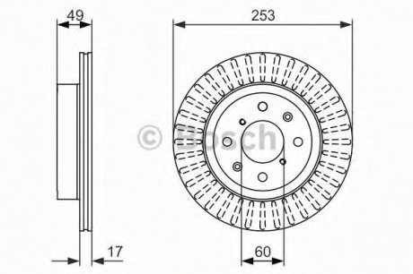 Гальмівні диски Opel Agila. Suzuki Ignis II 1.0-1.5 05.00- Bosch 0986479790 (фото 1)