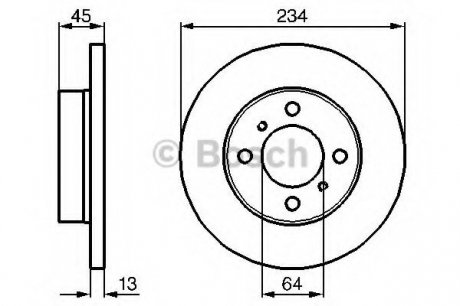 Гальмівний диск - знято з вир-ва Bosch 0986478636 (фото 1)