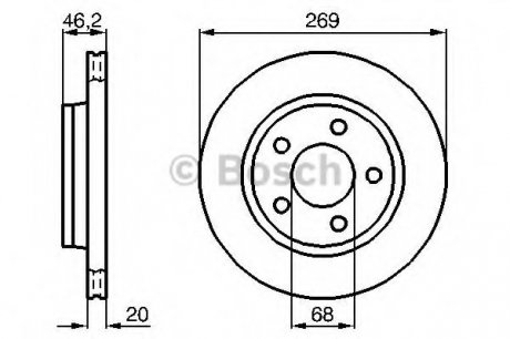 Диск гальмівний AUDI 100/200/Quattro/A8/S8 \'\'R Bosch 0986478316 (фото 1)