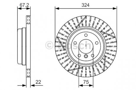 Диск гальмівний BMW 1 E81/3 E90 \'\'R "05-13 Bosch 0986479A78 (фото 1)