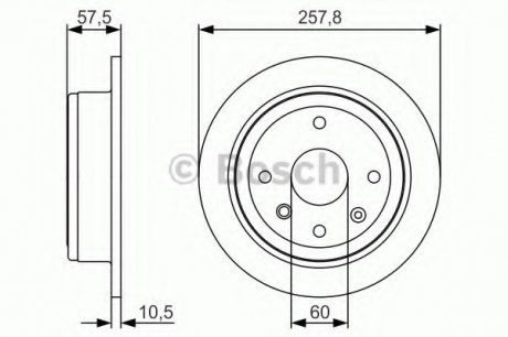 Тормозной диск Лачетти, Gentra задний Bosch 0986479S08 (фото 1)