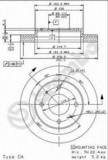 Тормозной диск BREMBO 09.5640.14 (фото 1)