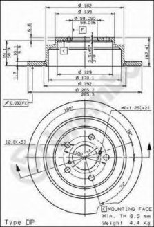 Тормозной диск BREMBO 08.6897.11 (фото 1)