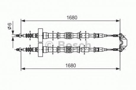 Трос тормозной Bosch 1987477528 (фото 1)