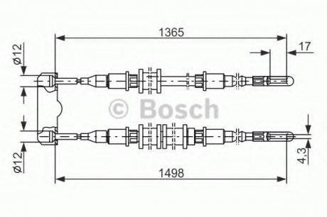 Трос тормозной Bosch 1987477130 (фото 1)
